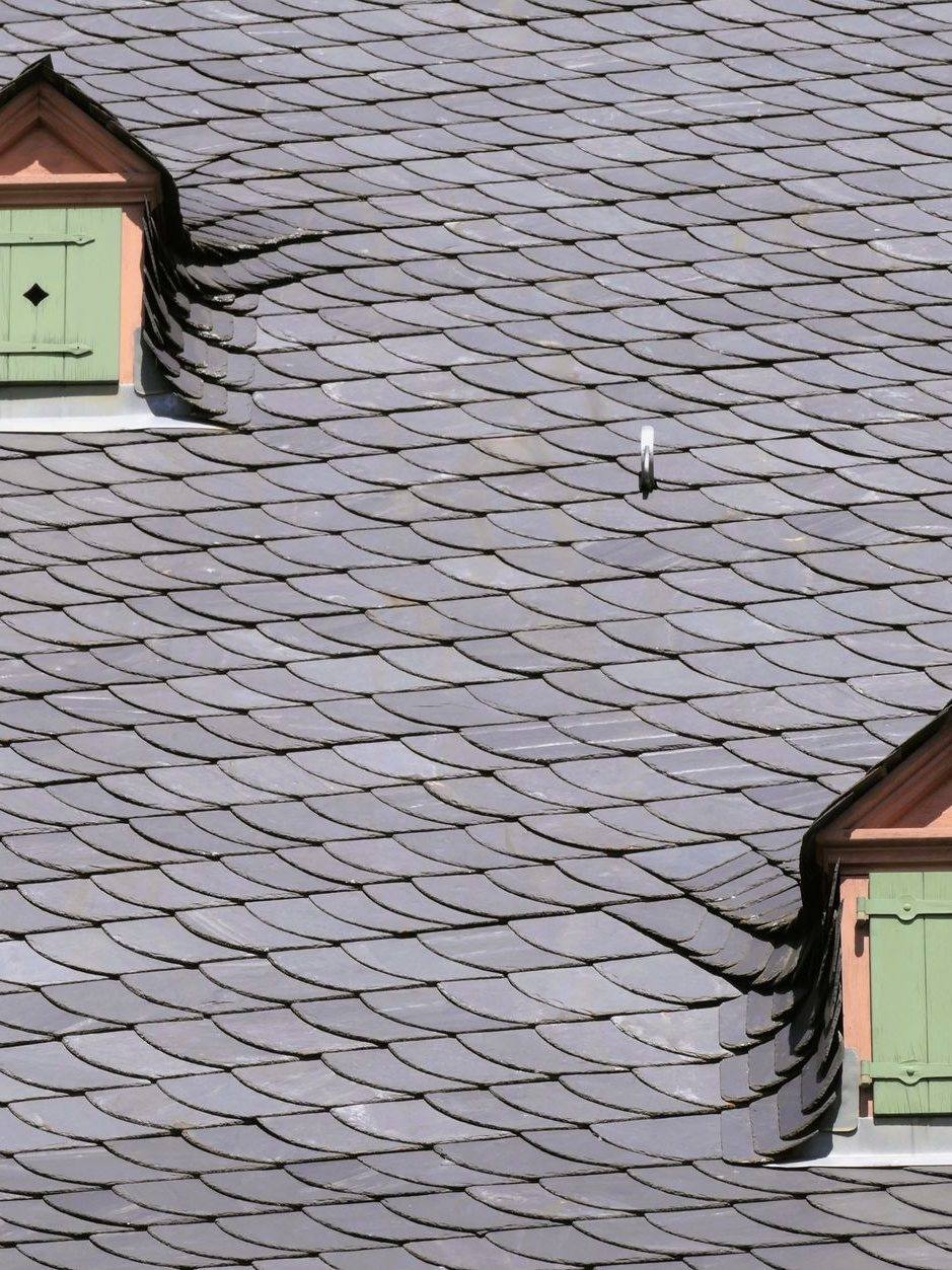Natural slate roof with dormer windows