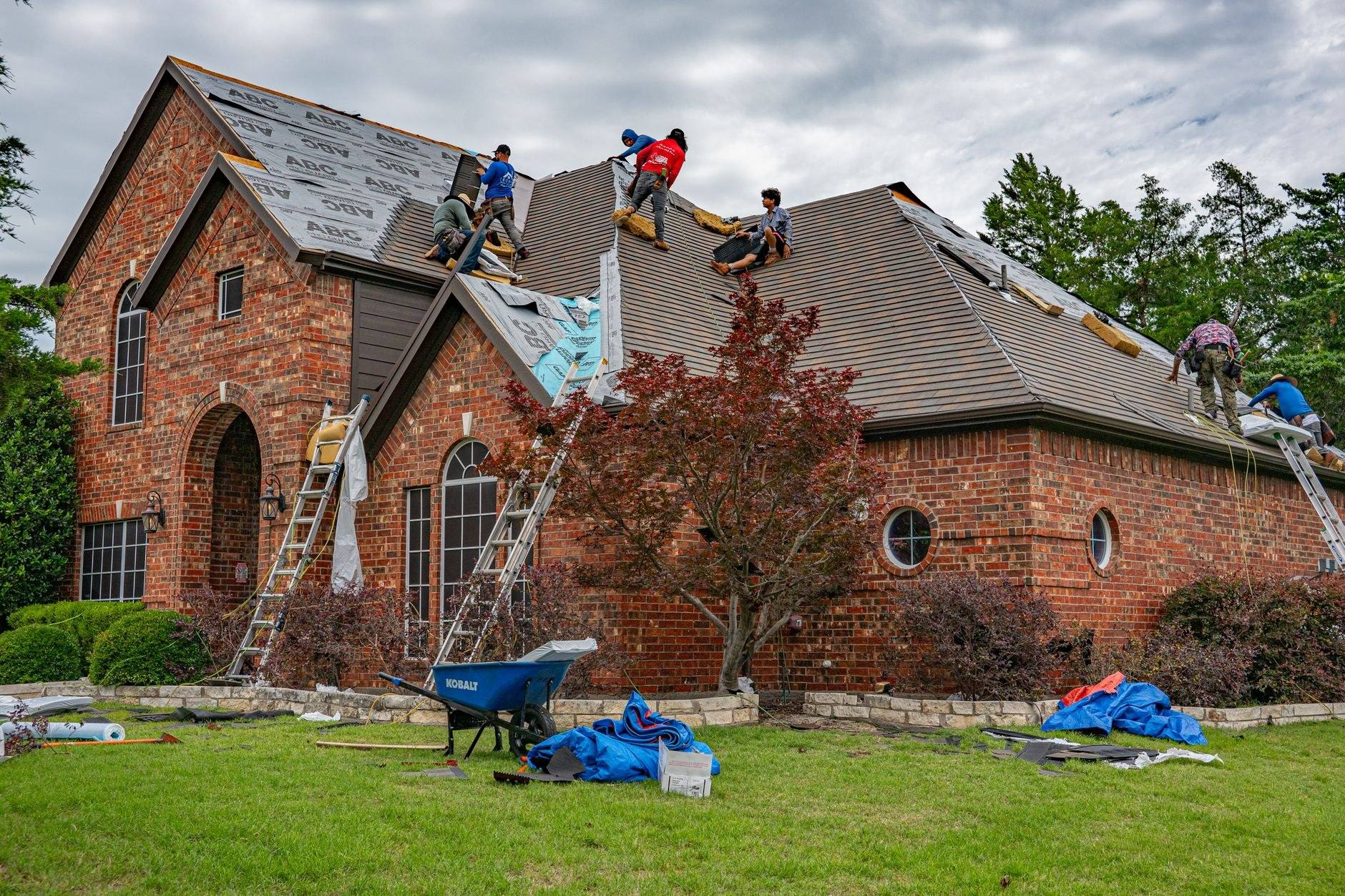 Roof repair on a home in Allendale, New Jersey