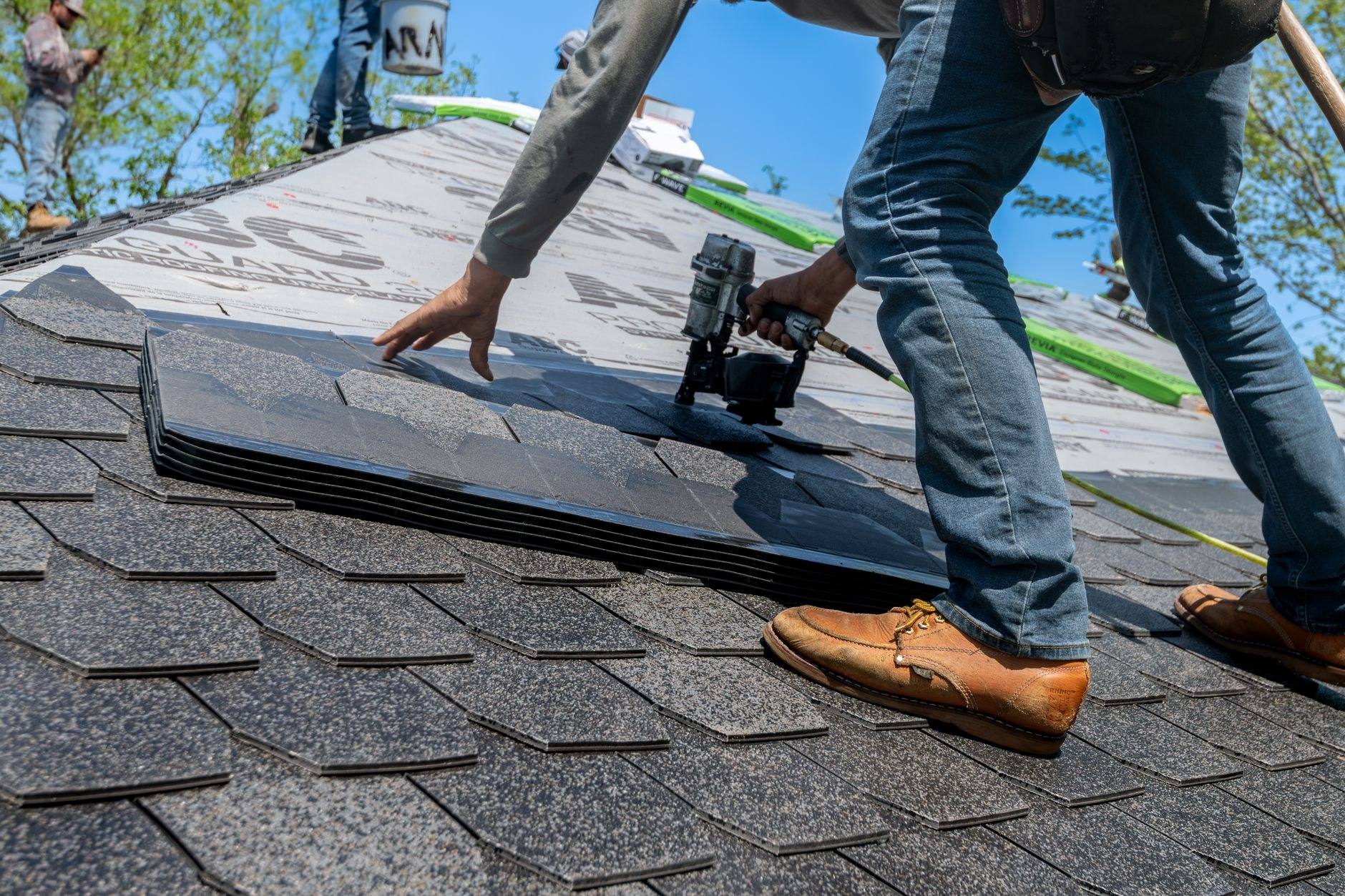 Roof repair on a home in Ridgewood, New Jersey